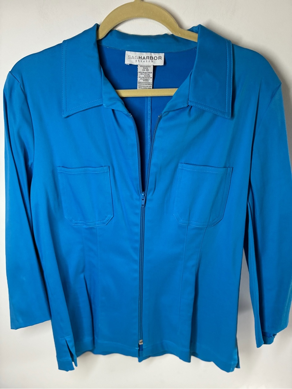 Sag Harbor Women’s Vivid Blue Zip-Up Utility Jacket